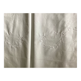 Drap plat fin brodé main