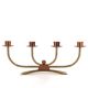 Scandinavian four-branch candlestick in copper and brass, 1950s