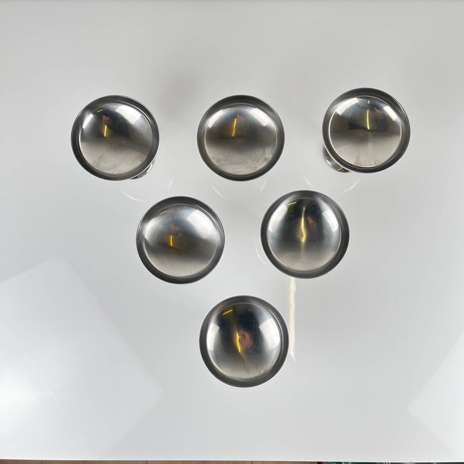 Set de 6 coupe à glace / champagne en inox, Guy Degrenne