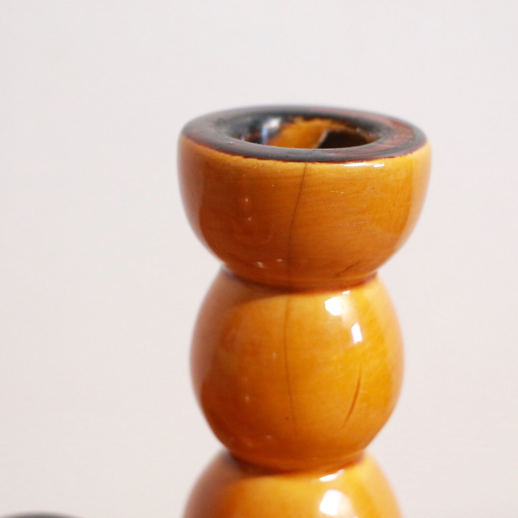 Pair of ceramic candle holders