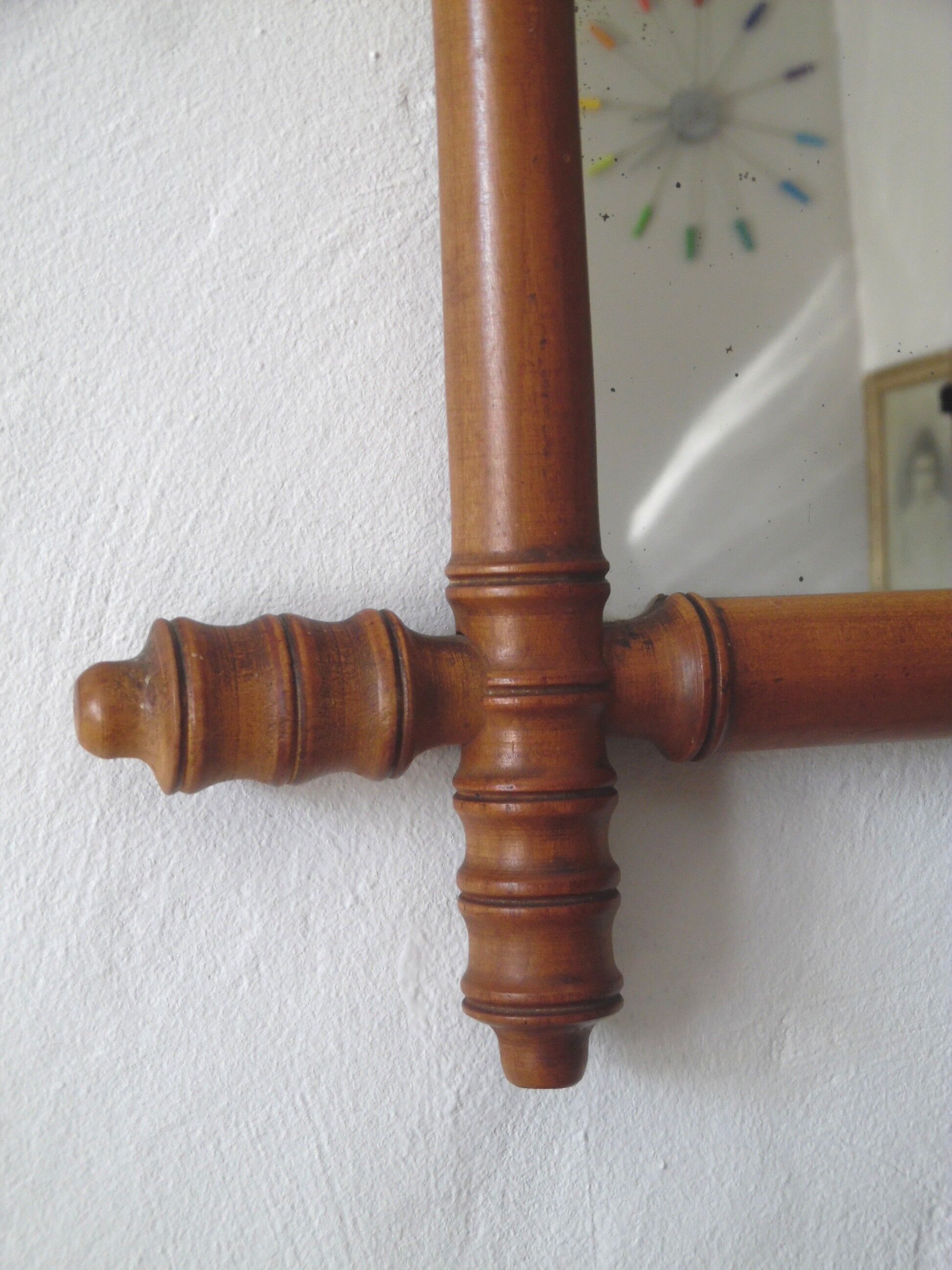 Miroir vintage en bois 37 x 24 cm