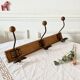 Vintage wood and metal coat hook 3 hooks