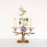 Incredible large gilt and crystal Floral table lamp by Palwa