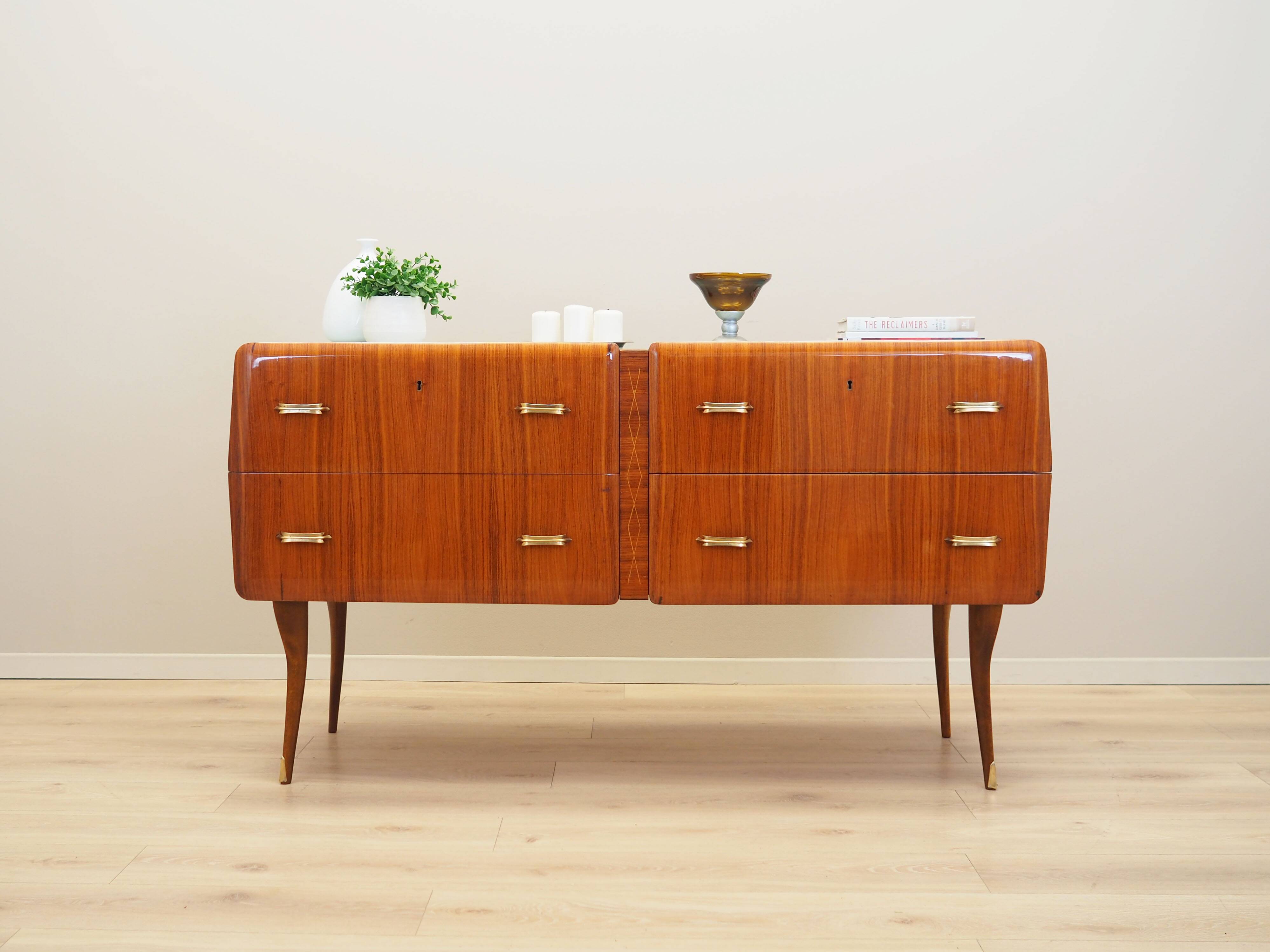 Mahogany chest of drawers, Italian design, 1960s, production: Italy