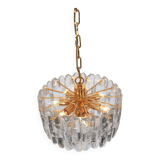 Palazzo chandelier in gilded brass and crystal glass, Kalmar, Austria, 1970.