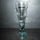 Vintage absinthe glass in blue blown glass H25cm