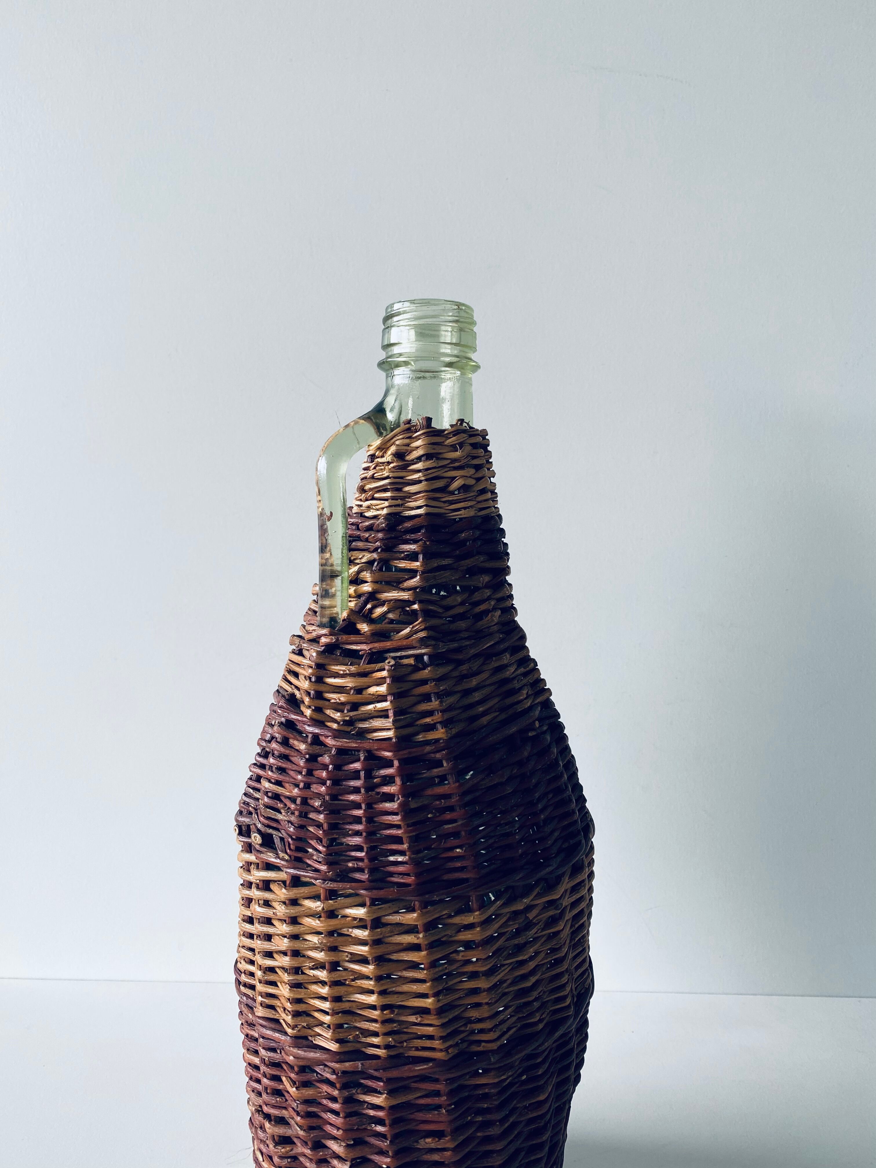 Vintage bottle with wicker
