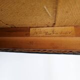 Mid-century armchair by Ole Wanscher for Fritz Hansen, stained beech and leather.