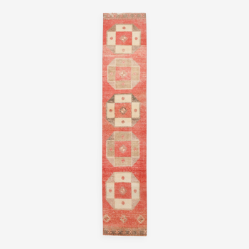 2x12 pale red turkish runner rug, 75x385cm