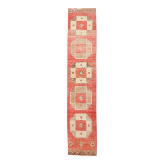 2x12 pale red turkish runner rug, 75x385cm