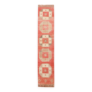 Tapis turc rouge pâle, 75x385cm