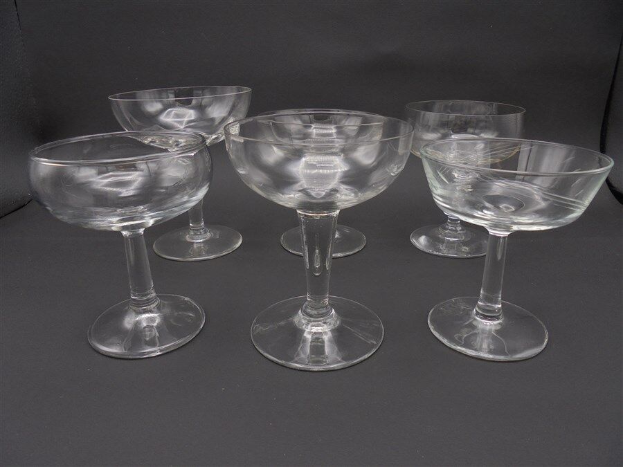 Lot 6 cups champagne mismatched
