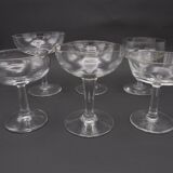 Lot 6 cups champagne mismatched