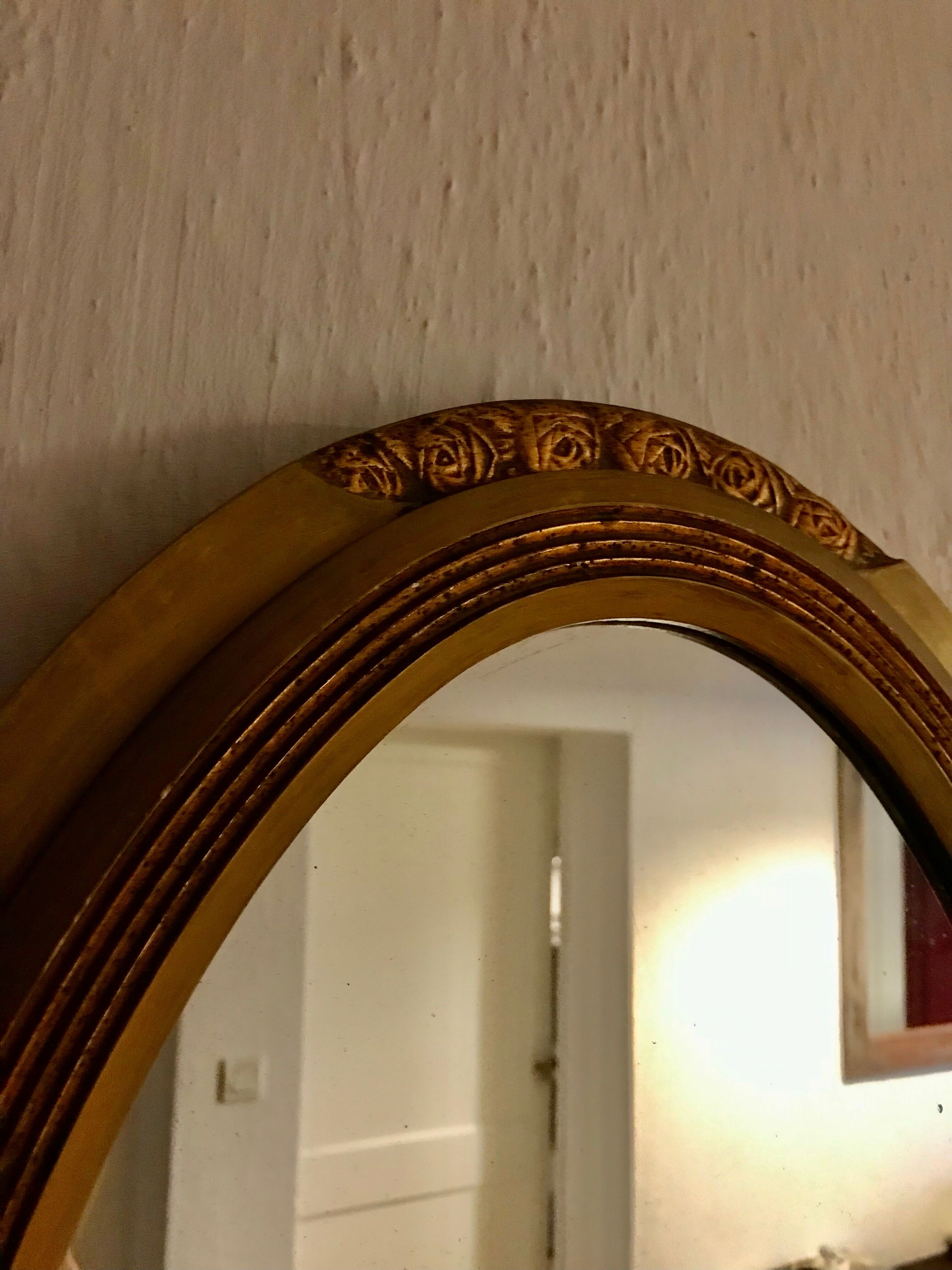 Oval Art Deco mirror 71x44cm