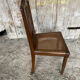 Chaise ancienne art déco bois sculpté & assise cannée vintage #e095