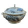 Antique soup tureen, Keller Lunéville earthenware, stamped K, blue decoration.