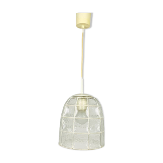 Lampe pendante en fer et verre de Glashütte Limburg, années 1960