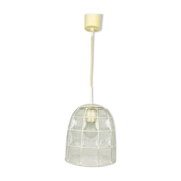 Hanging lamp in iron and glass from Glashütte Limburg, 1960s