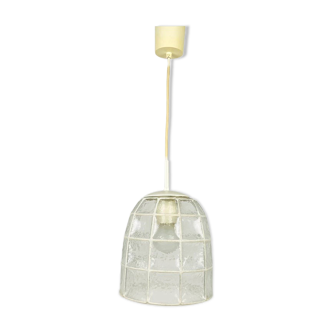Hanging lamp in iron and glass from Glashütte Limburg, 1960s
