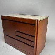 Italian Dry Bar attributed to Angelo Mangiarotti for Molteni in Wood and Marble, 1960s