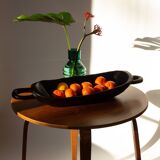 Hand-carved oval basket with handles - Popular work