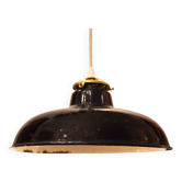 Black Industrial Pendant Lamp, 1950's, Spain