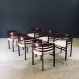 Mid-Century Modern Curved Dining Chairs, Italy, 1970s, Set of 6