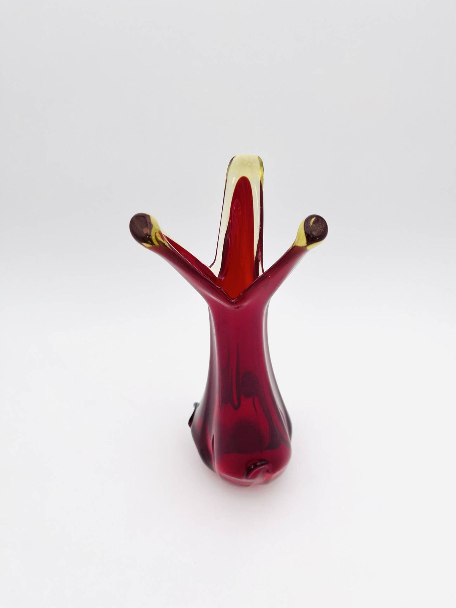 Murano Organic Vase Red Amber 28.5cm 1.1kg