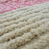 Pink white checkered small rug