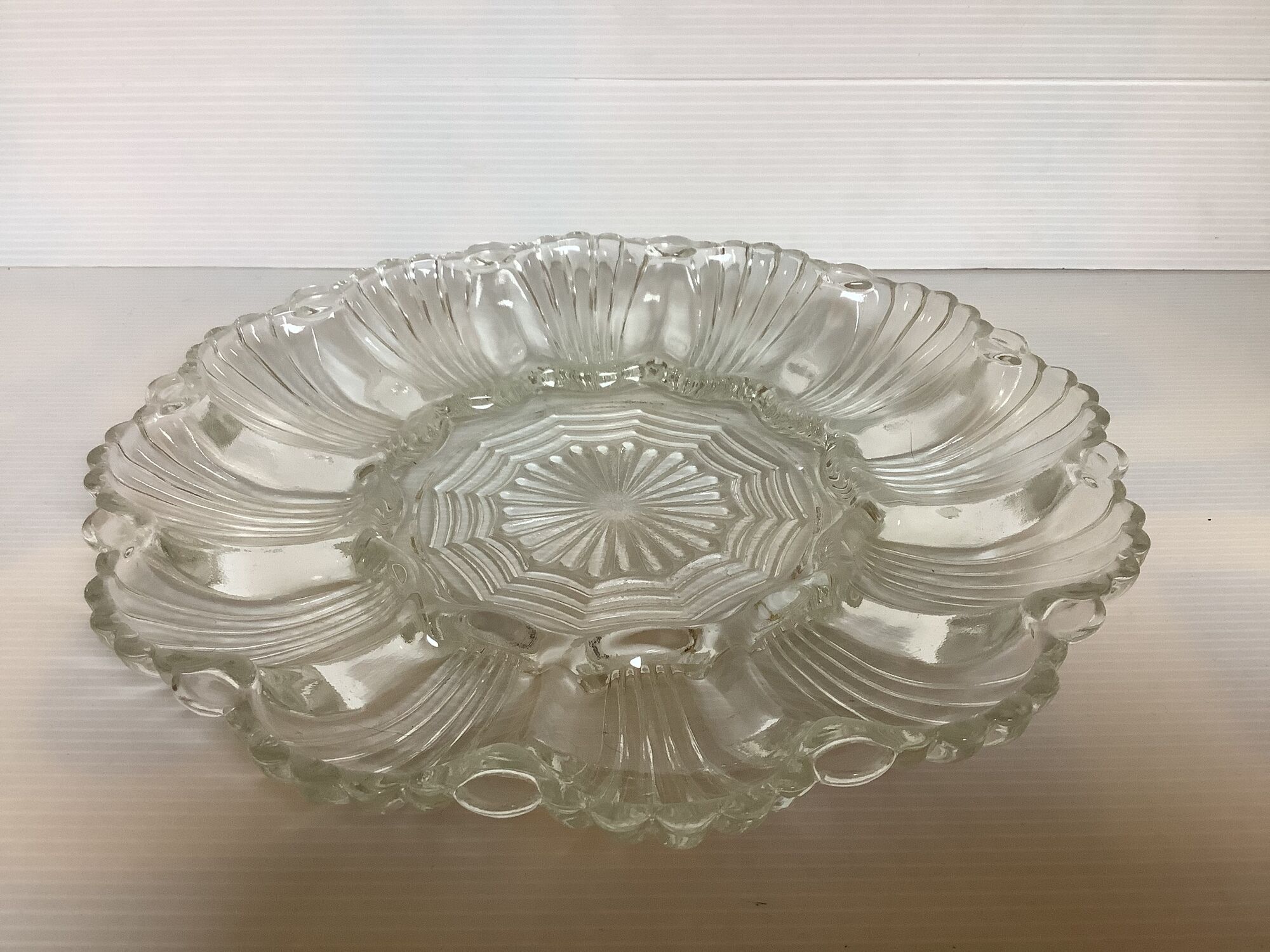 Egg dish appetizer made of thick glass