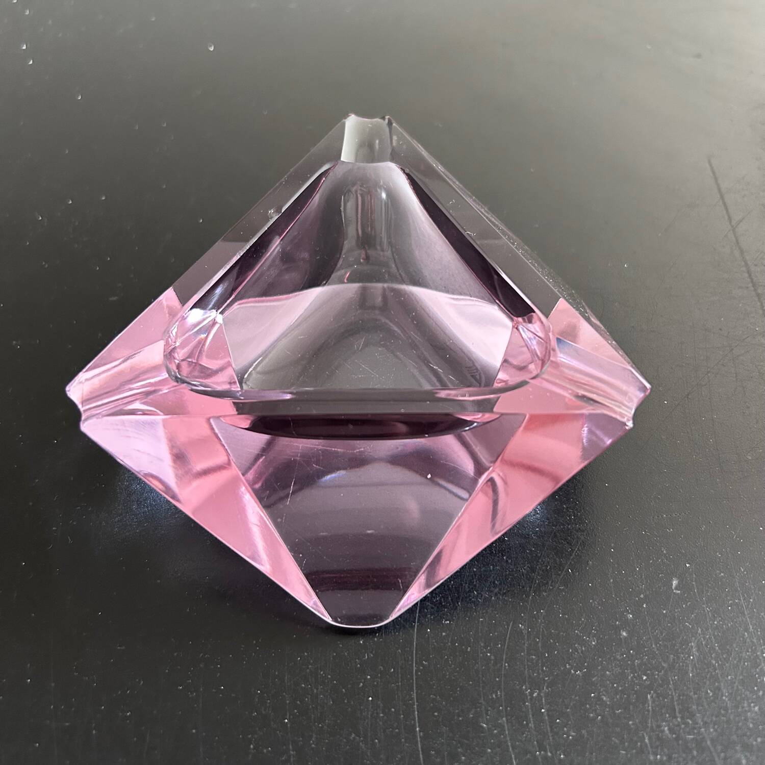 Pink crystal ashtray