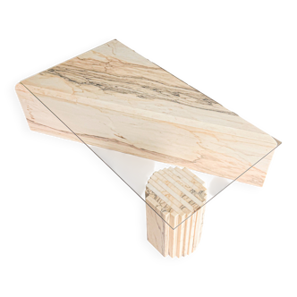 Vintage marble coffee table, 1980s.