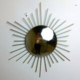 Vintage brass sunburst mirror 1970s