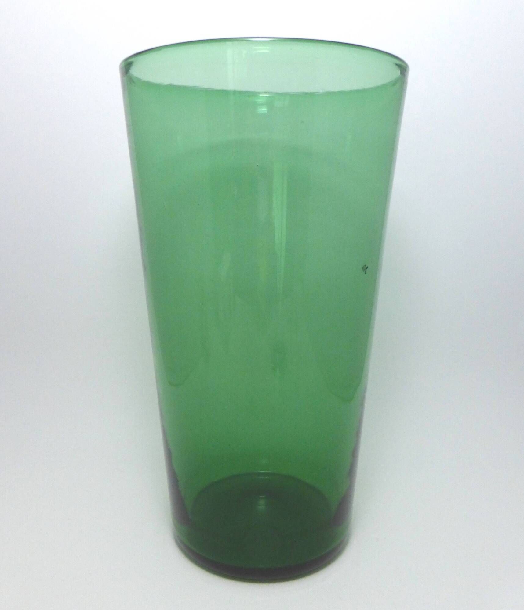 Vase de parquet en verre vert