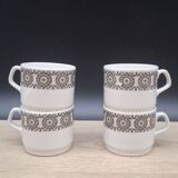 Set of 4 Murielle Boch coffee cups 1960
