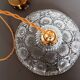 Vintage chiseled glass pendant light