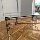 Bamboo and glass coffee table 1970