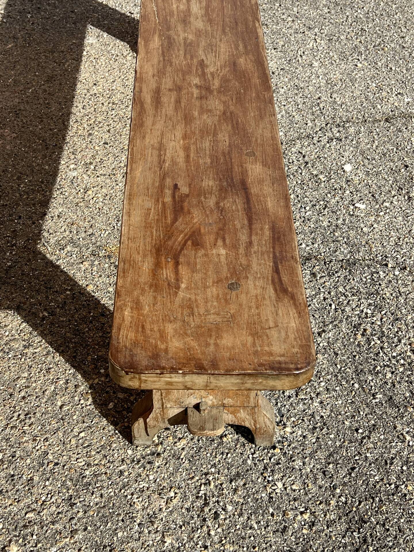 Solid wood bench, French artisanal craftsmanship.
