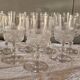 7 White Wine Glasses Baccarat - Diamond Points, Circa 1880