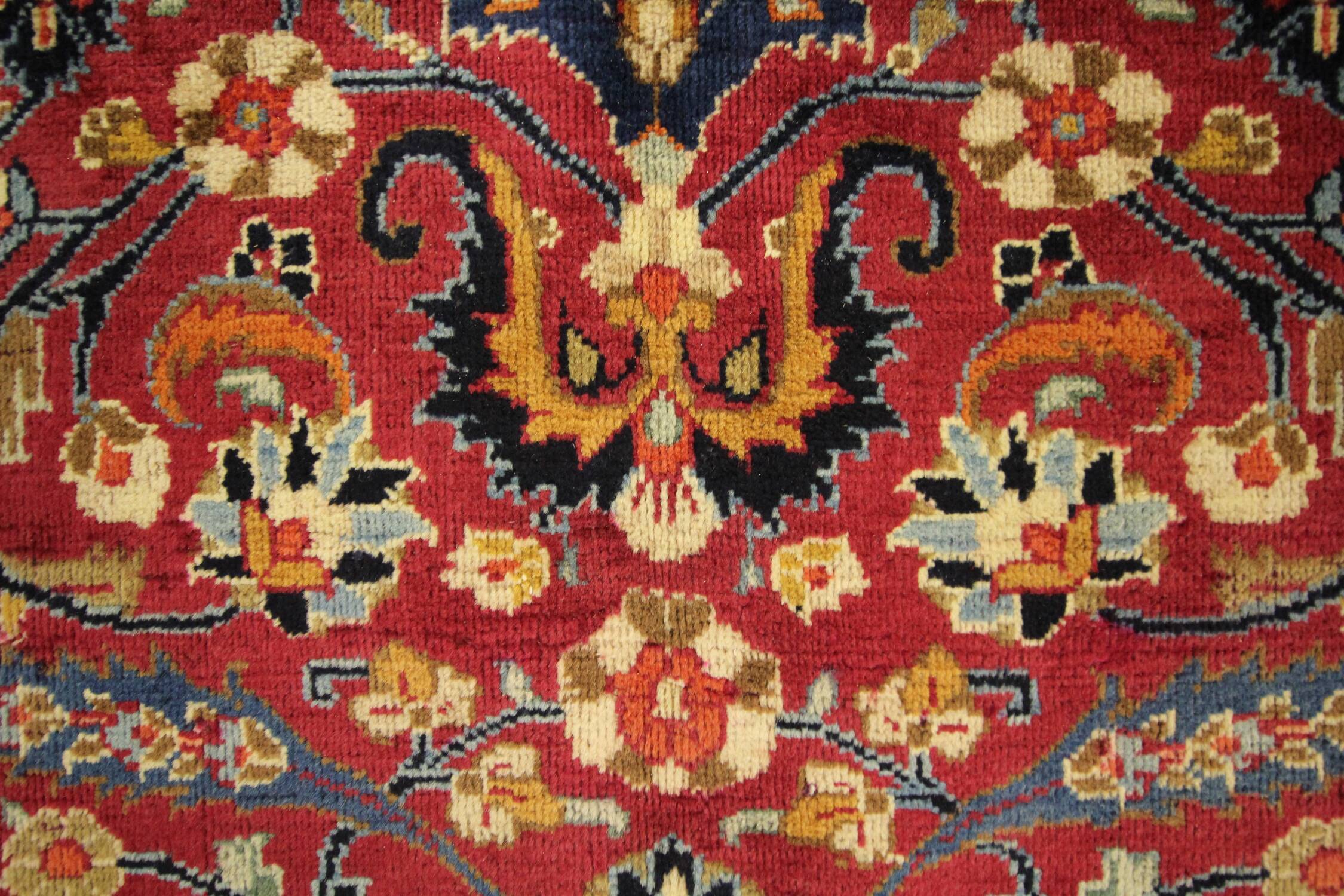 Tapis en laine florale rouge fait à la main antique persan khorassan tapis - 295x376cm