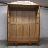 Art Deco carved oak wardrobe - Flemish workshop circa 1930