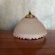 Antique Ceiling Light Sconce Molded Glass + Metal Support 70s Vintage #B845