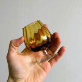 4 tulip glasses in amber glass