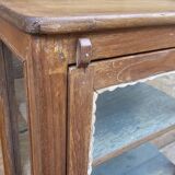 Antique Art Deco wall display case in Burmese teak