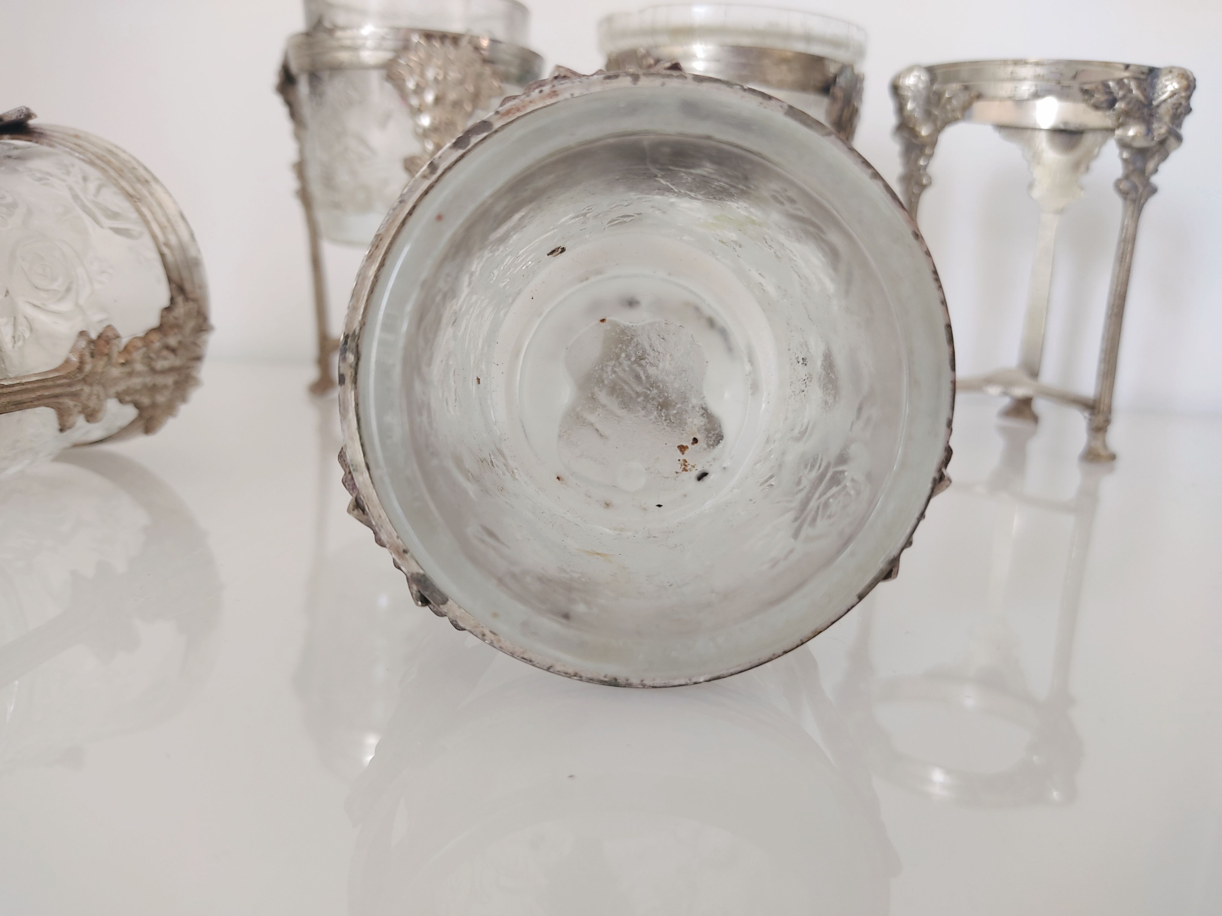 Ensemble de 8 photophores verre et métal