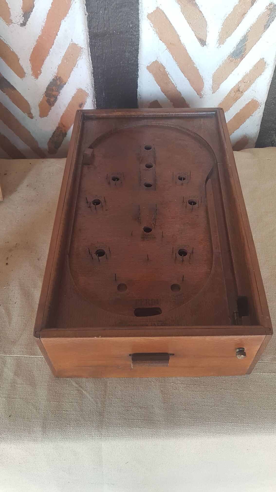 Old wooden pinball machine Jackie