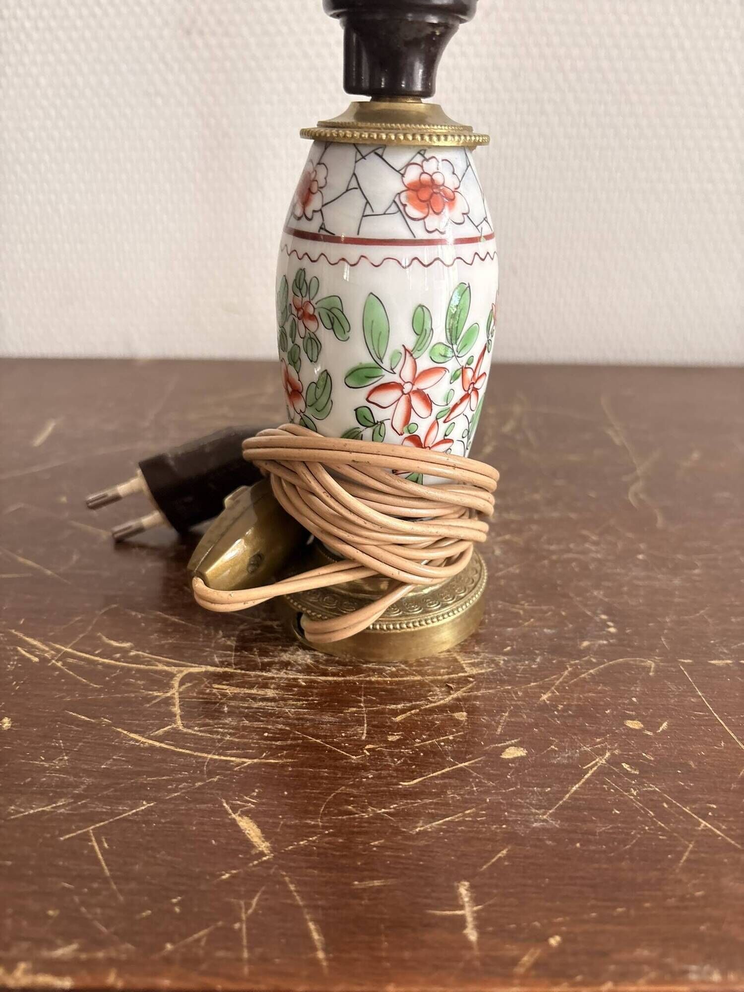 Asian Porcelain Table Lamp with Gilded Brass from China, Japan, Satsuma, Kutani