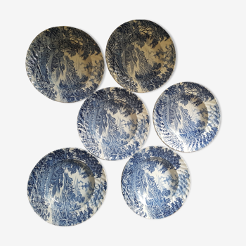 Hollow plate English porcelain set of 6