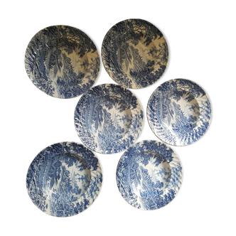Hollow plate English porcelain set of 6