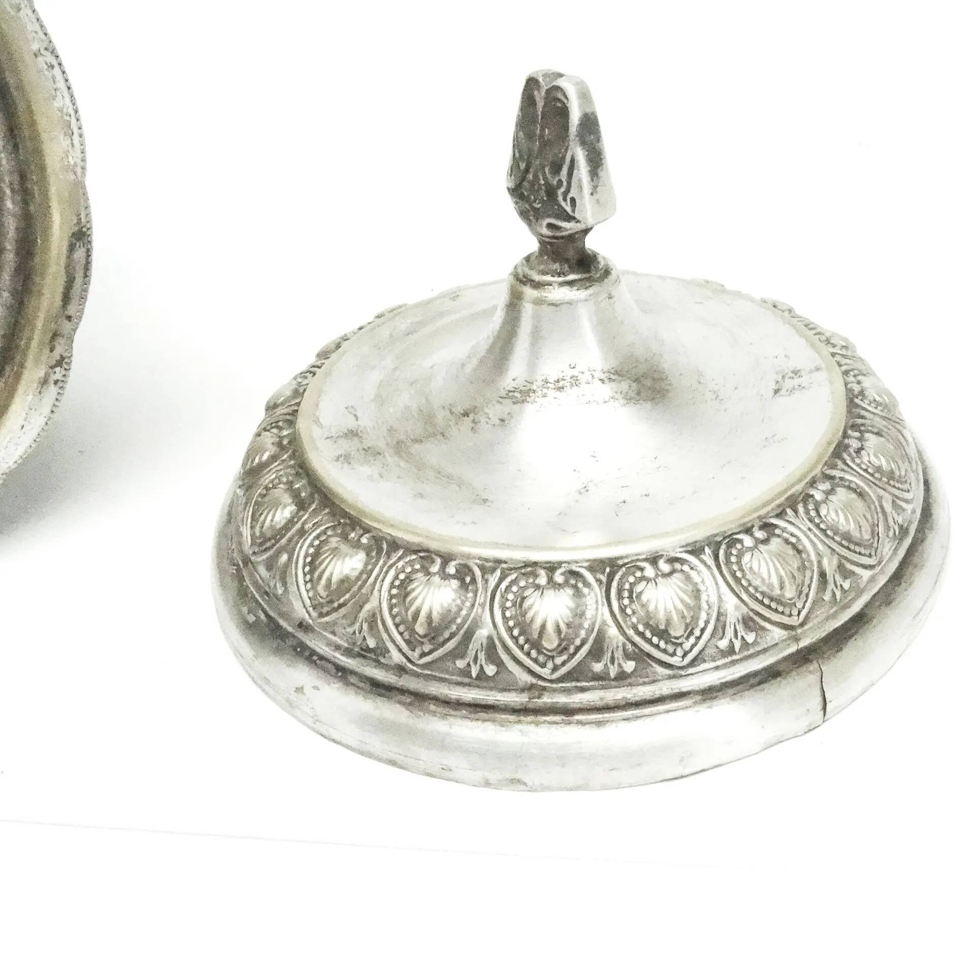 Sugar bowl, eclecticism, silver-plated brass, WMF, Germany, early 20th century